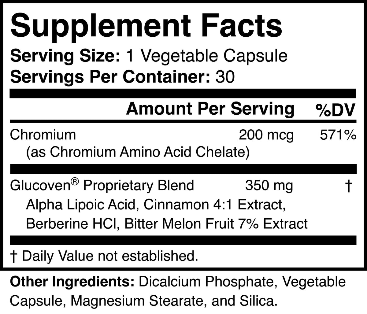 Glucoven - Natural Metabolic Support Supplement - Non-GMO, Vegan, Gluten-Free Glucoven