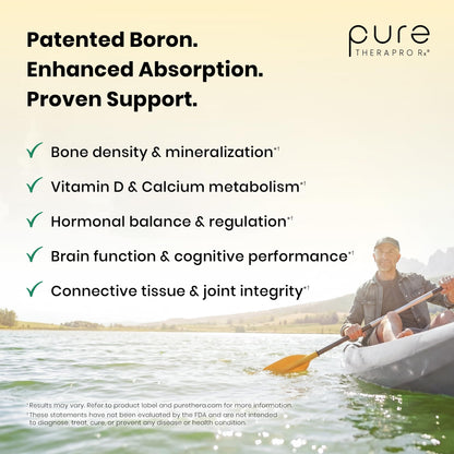 Pure TheraPro Rx Bio Boron 10mg, 3 Months Supply - Bororganic Glycine Boron for Men & Women - Premium Formula for Bone Health, Joint Flexibility Pure Therapro Rx