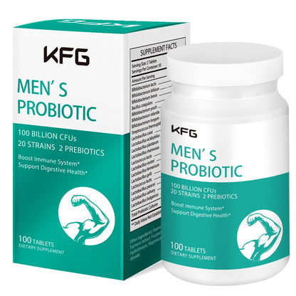 KFG Probiotic Supplement 100 Billion CFU, 20 Strains, 2 Prebiotics and Digestive Enzymes, Supports Digestion, Immune Support, Gut Health and Metabolism, Non-GMO, KFG