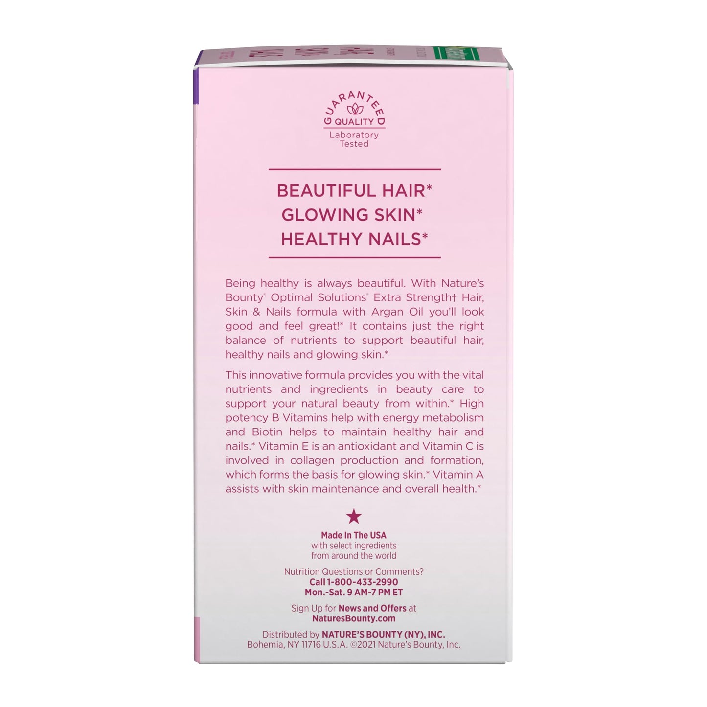 Nature's Bounty Advanced Hair, Skin & Nails, Argan-Infused Vitamin Supplement with Biotin and Hyaluronic Acid, 150 Rapid Release Softgels, 50 Total Servings Nature's Bounty