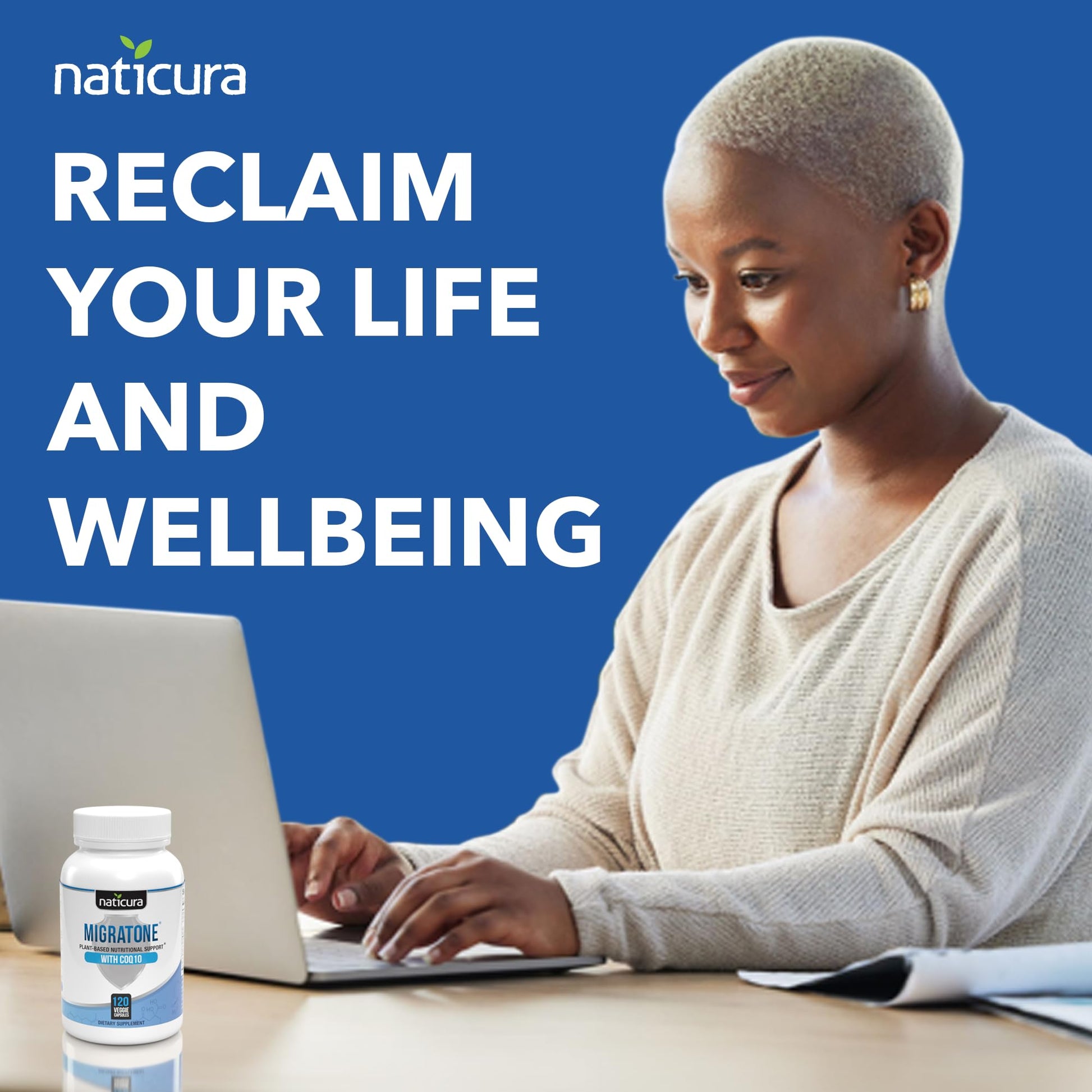 Migratone Migraine Relief Nutritional Support Supplement - with Magnesium, Riboflavin Vitamin B2, B6 & B12, Microactive Coq10, Feverfew, PA-Free Butterbur, and Folate - Clinically Preferred Blend Naticura buy australia supplements