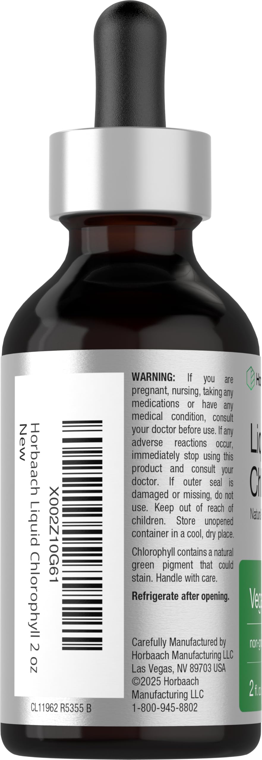 Horbäach Liquid Chlorophyll Drops | 2 oz | Vegan, Non-GMO, and Gluten Free Formula | Natural Peppermint Flavor Horbäach
