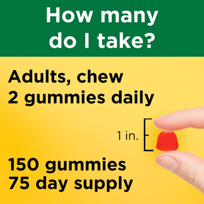Nature Made Vitamin D3 5000 IU Per Serving Gummies Extra Strength, Bone and Immune Health Support, 150 Vitamin D Gummies for Adults, 75 Day Supply Nature Made