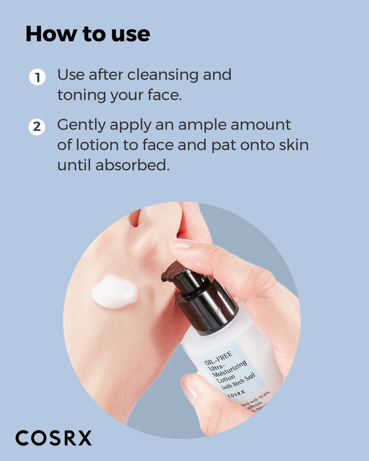 COSRX Oil Free Lotion with Birch Sap, Acne Facial Moisturizer, 3.38 fl oz COSRX