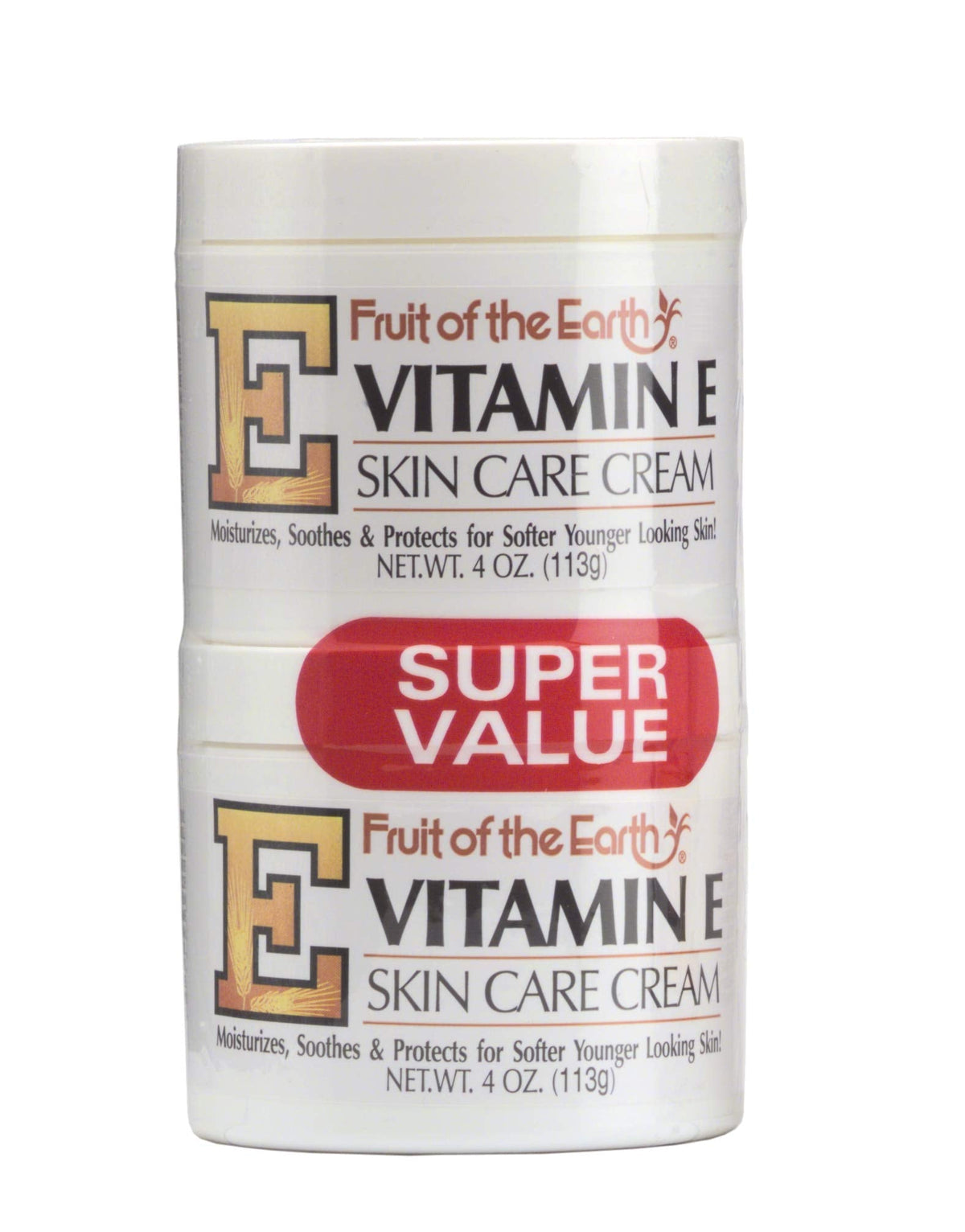 Fruit of the Earth Vitamin-E Cream 4 Ounce Jar - 2 pack Fruit of the Earth