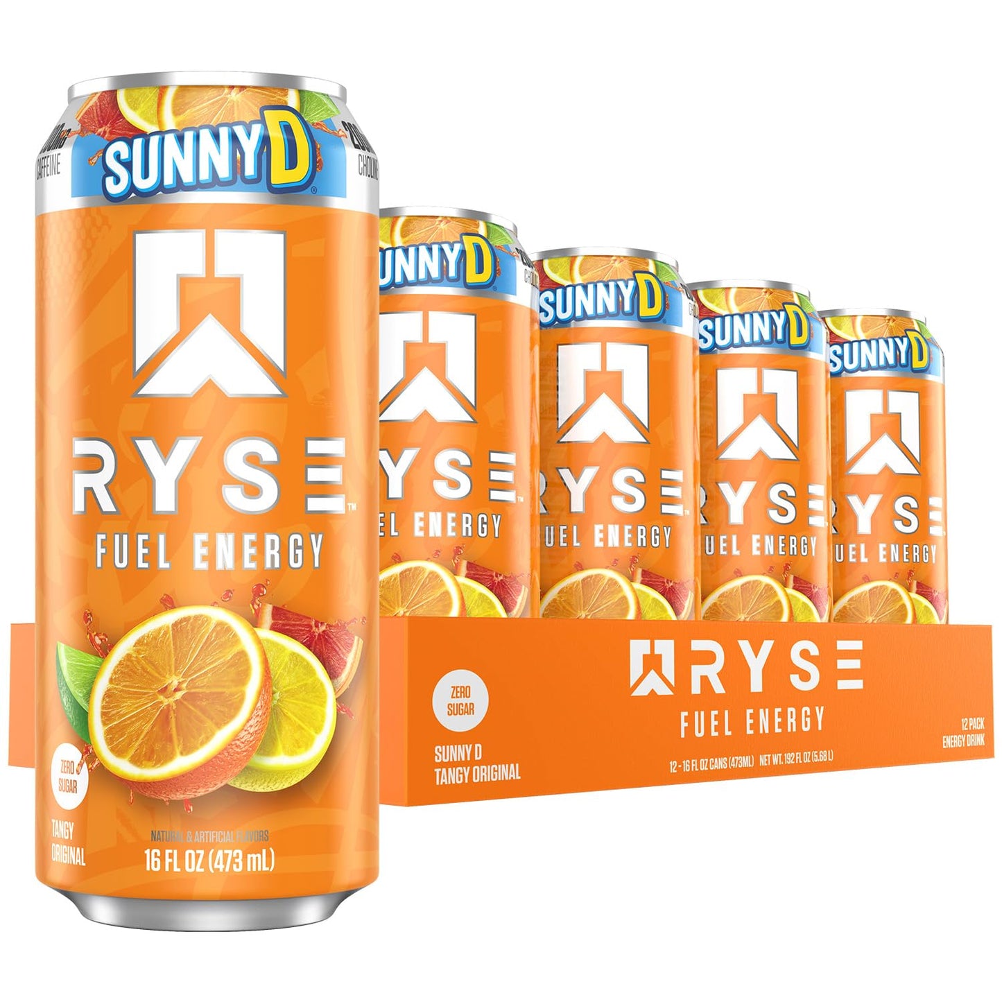 RYSE Fuel Energy Drink - Variety Pack - Sugar Free, Gluten Free & Vegan - 200mg Natural Caffeine, Taurine & Choline for Focus & Energy - No Artificial Colors - 16 fl oz Cans (12-Pack)