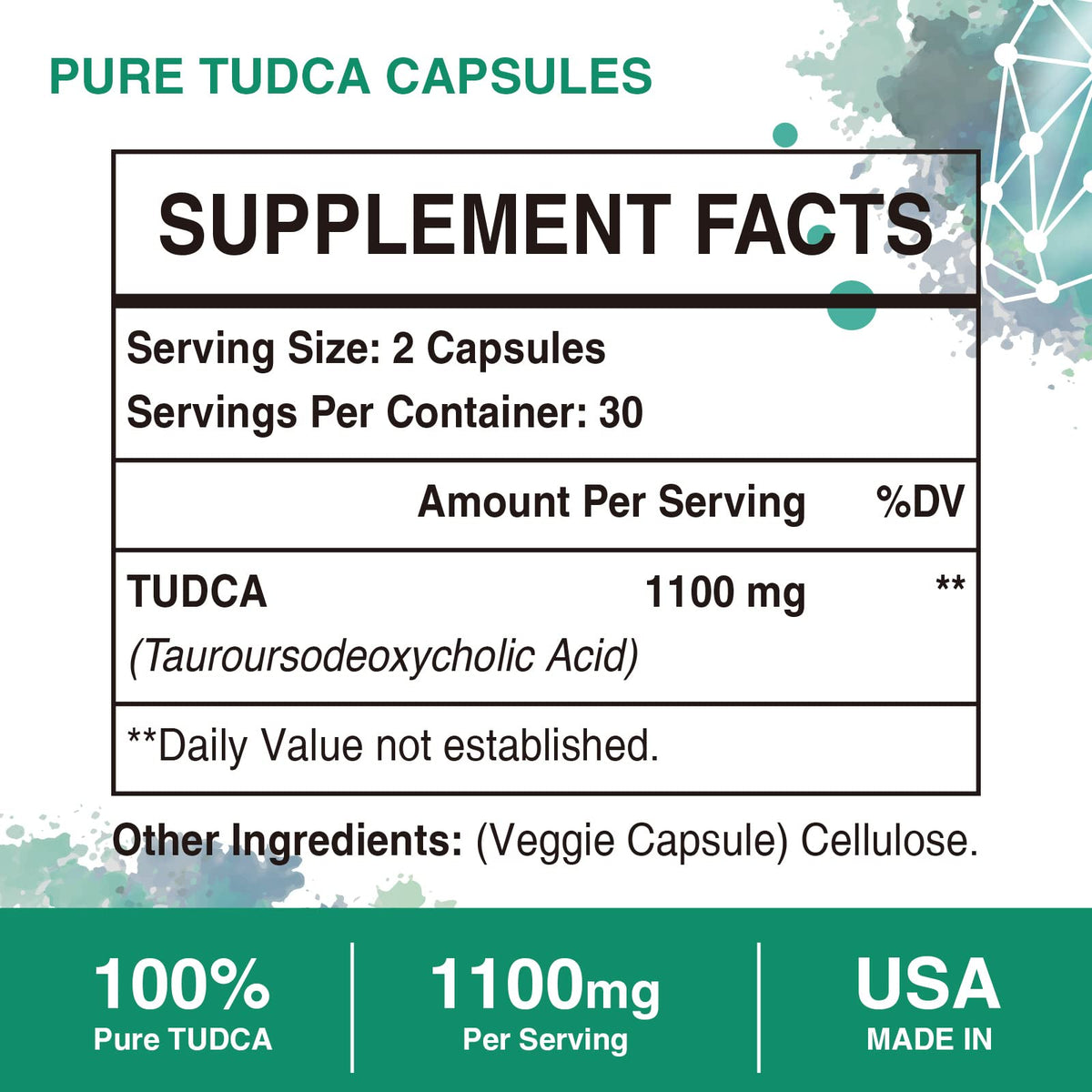 Sambugra TUDCA Liver Supplements 1100mg, 3rd Party Tested Ultra Strength Bile Salt TUDCA Supplement, Liver Support for Detox Sambugra