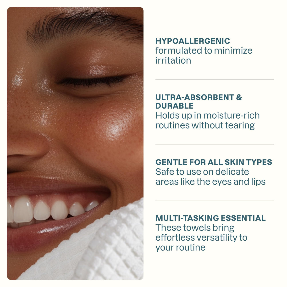 Cliganic Clean Face Towels XL, Disposable, Ultra-Absorbent, Hypoallergenic & Soft - Makeup Remover Dry Wipes, Pamper Your Face, Feel Fresh & Radiant, Hygienic Towelettes, for All Skin Types (50 Ct) Cliganic