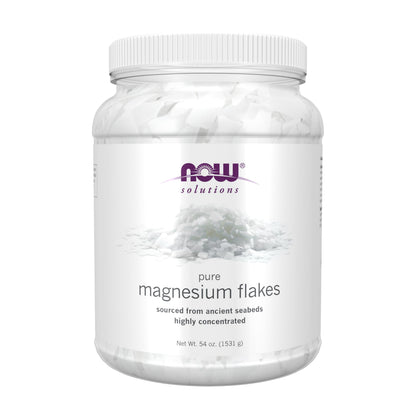 NOW Foods Solutions, Magnesium Flakes, 100% Pure, from the Ancient Zechstein Seabed, Highly Concentrated, 54-Ounce NOW Foods