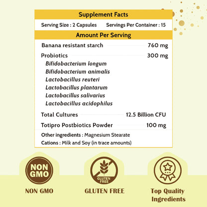 Fecula Biotech Synbiotic for Gut Health | 3-in-1 Daily Prebiotic, Probiotic, Postbiotic for Digestive Health, Bloat & Immune Support Fecula Biotech