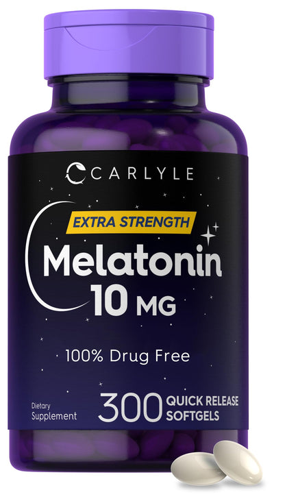 Carlyle Melatonin 10mg | 300 Softgels | Extra Strength Support for Adults | Non-GMO, Gluten Free Supplement Carlyle