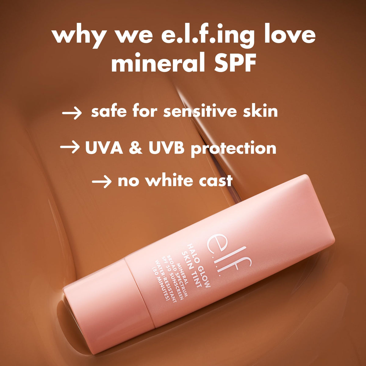 e.l.f. Halo Glow Skin Tint SPF 50, Hydrating & Tinted, 4 Light Neutral e.l.f.
