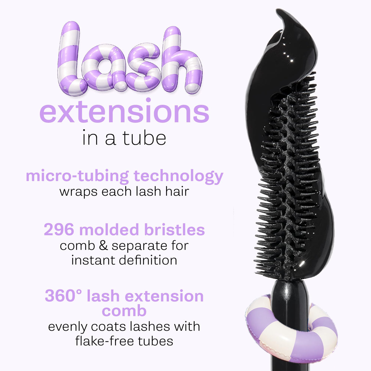 tarte tartelette tubing mascara – Lash Extensions in a Tube, Easy-to-Remove Eye Makeup, Clinically Proven to Volumize & Curl, 24Hr Smudge-Proof Longwear, Vegan & Cruelty-Free, full size, black tarte