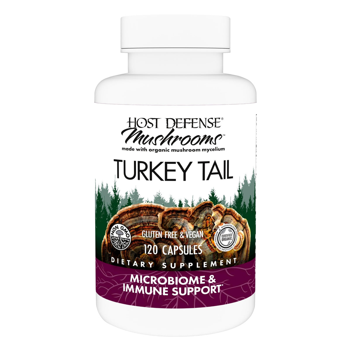 Host Defense Turkey Tail Capsules - Digestive Health & Immune Response Support Supplement - Mushroom Supplement for Gastrointestinal Host Defense