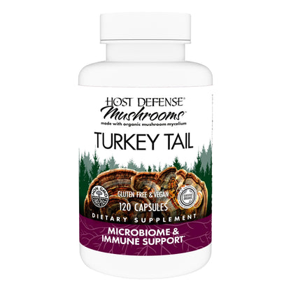Host Defense Turkey Tail Capsules - Digestive Health & Immune Response Support Supplement - Mushroom Supplement for Gastrointestinal Host Defense
