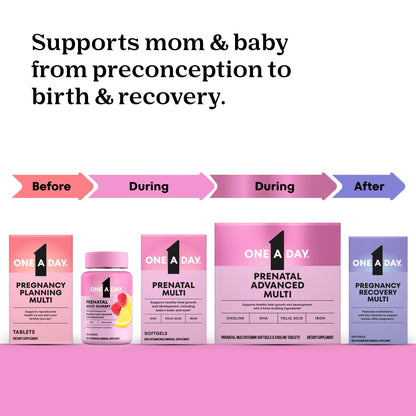 One A Day Postnatal Vitamins for Women, Postnatal Multivitamin with Folic Acid, Omega-3 DHA, B Vitamins, Support Immune Health, Breastfeeding ONE A DAY
