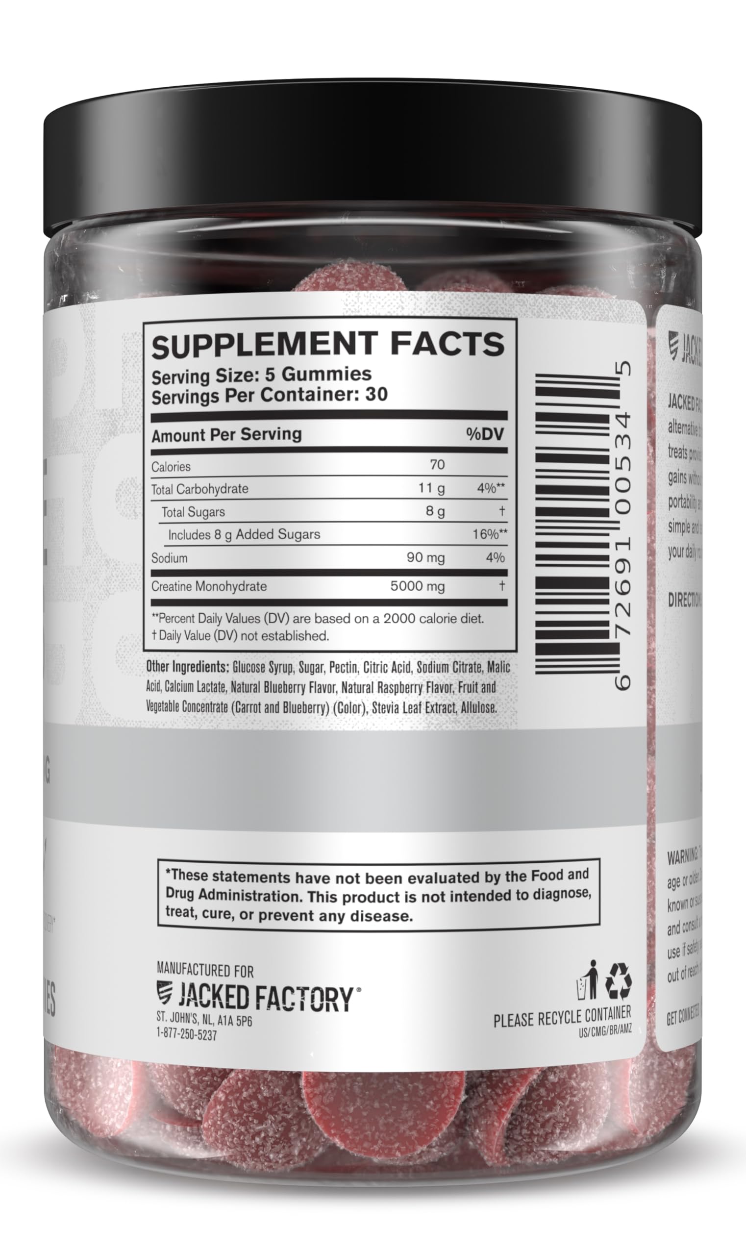 Jacked Factory Creatine Gummies 5g Daily Dose (1g per Gummy) - Creatine Gummy for Men and Women, Vegan-Friendly, Travel-Friendly, Third-Party Tested - 150 Gummies, Blue Raspberry Jacked Factory buy australia supplements
