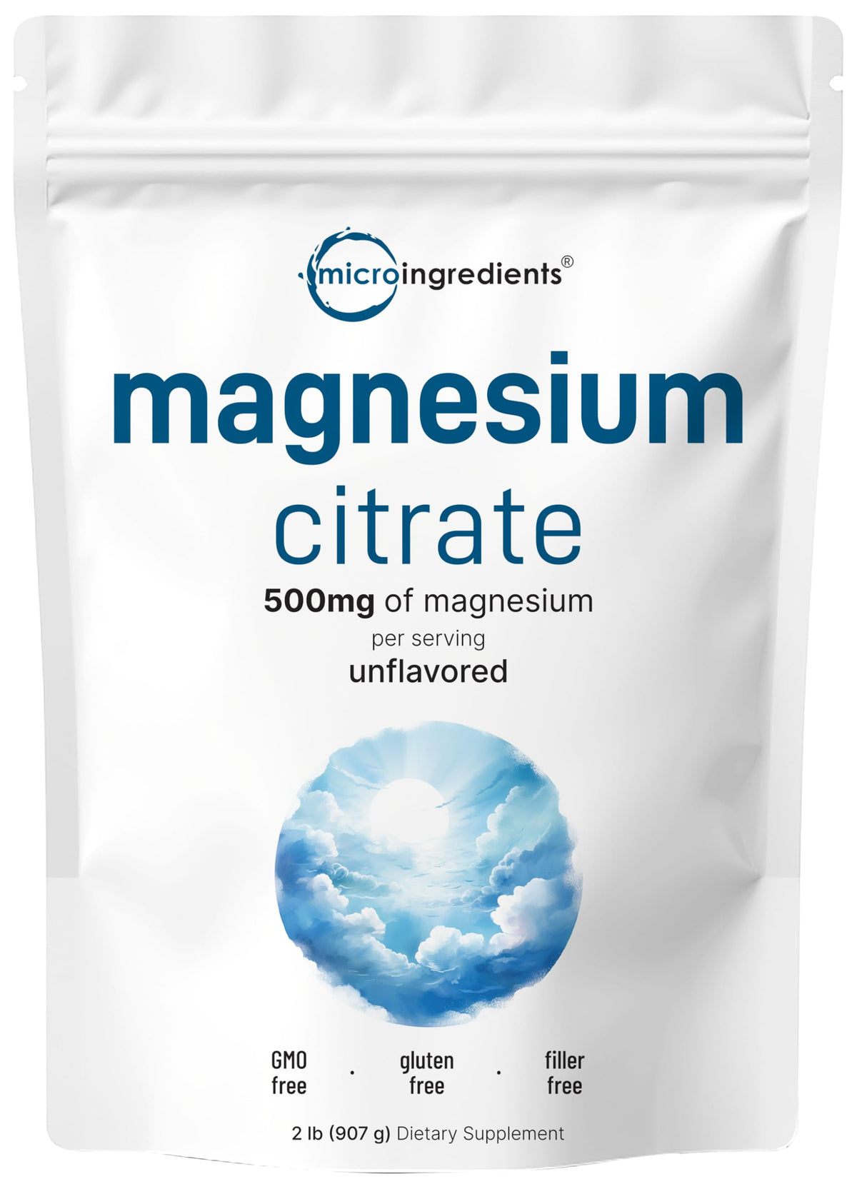 Magnesium Citrate Powder, 2lbs | Unflavored Magnesium Supplement | Relaxation and Nutrient Utilization | Easily Absorbed Formula | Non-GMO, Vegan, Gluten Free Micro Ingredients