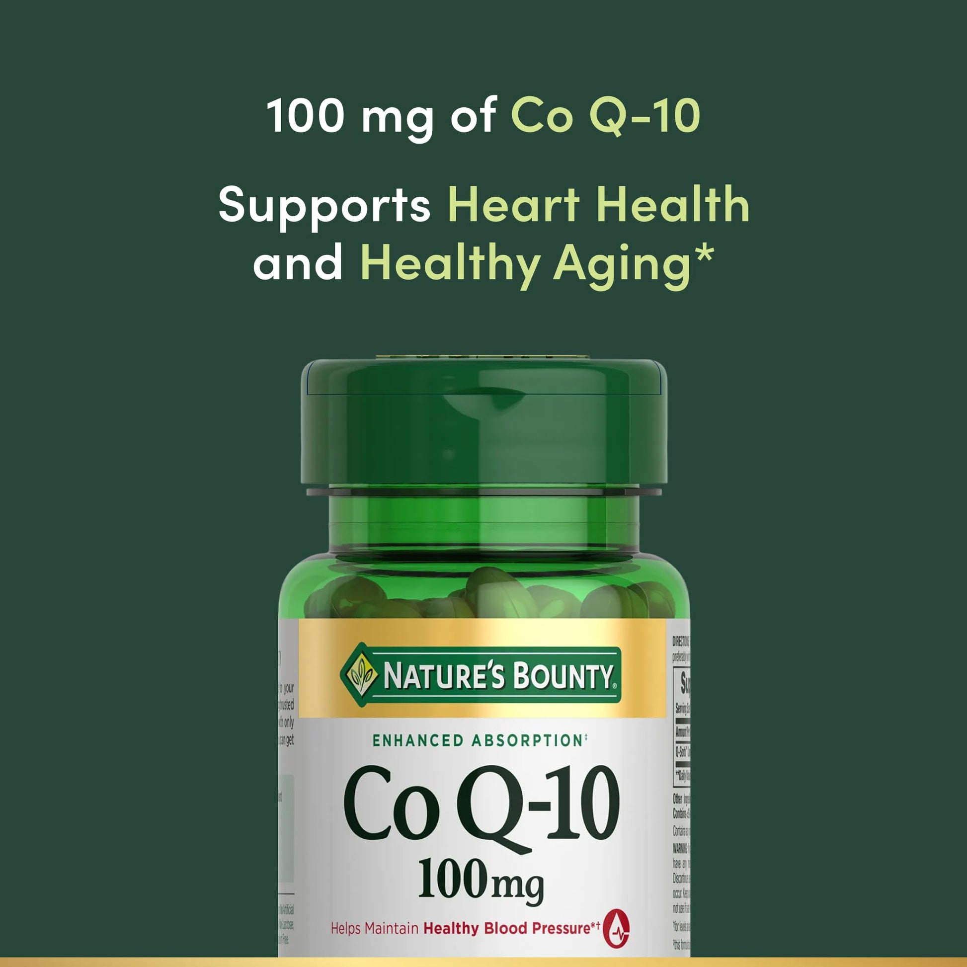 Nature's Bounty CoQ10, Helps Maintain Healthy Blood Pressure, 100 mg, Rapid Release Softgels, 75 Count Gsupps Australia