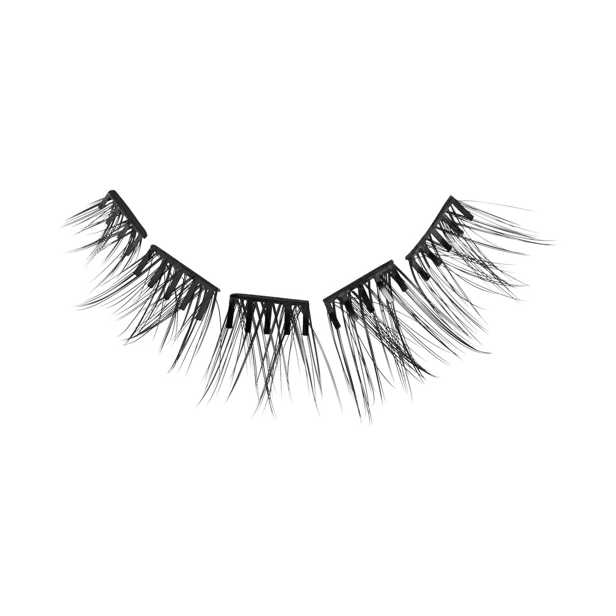 Kiss Impress Falsies Self Adhesive Eyelashes, Press On Lashes, 12mm-14mm Glam Volume Lashes, Black, No Glue Needed, Invisible Band, 36 Lash Clusters & Non-Stick Applicator - Voluminous imPRESS