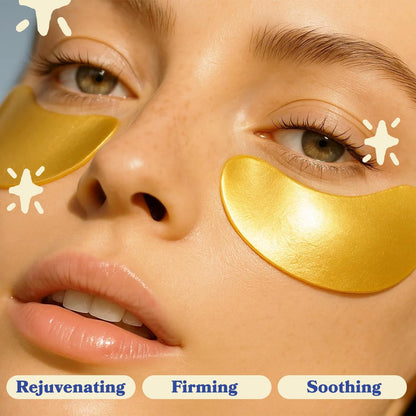LE GUSHE Gold Under Eye Patches for Puffy Eyes and Dark Circles (30 Pairs) - Hydrating Collagen Under Eye Masks with Snail Mucin - Soothing Puffy Eyes Treatment for Women & Men - Bridesmaid Gifts LE GUSHE