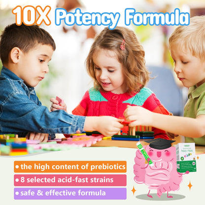 ZEBORA Kids Probiotic & Prebiotics Powder Age 3+ Support Children's Digestive & Immune System with Natural Source, Promotes Constipation Relief, Non-GMO ZEBORA
