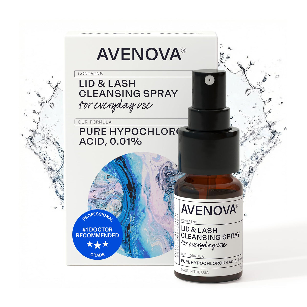 Avenova Eyelid Spray Cleanser for Lid & Lash, 20 ml Bottle Avenova