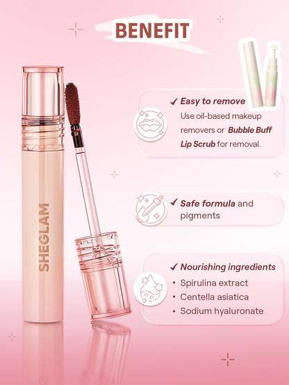 SHEGLAM Fall In Line Peel Off Lip Liner Stain Long Lasting Transfer-proof Nude Lip Tint-Pinky Promise SHEGLAM