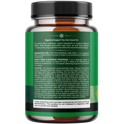 Herbal Laxative Capsules with Probiotics – Natural Laxatives for Constipation with Senna Leaf, Psyllium, Aloe Vera – Colon Cleanse for Women & Men - Detox for Gut Health & Weight Management – 60 Count Gsupps Australia