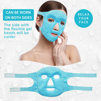 Cold Face Eye Mask Ice Pack Reduce Facial Puff, Dark Circles, Gel Hot Heat Cold Compress Pack, Face SPA Gift for Woman Sleeping ZNÖCUETÖD