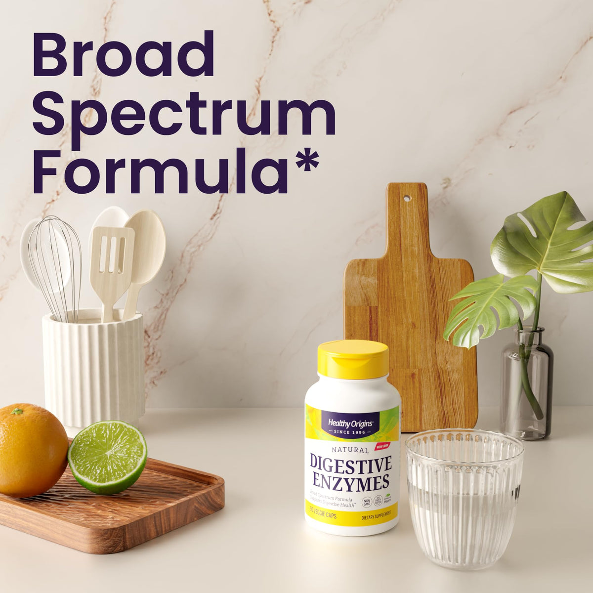Healthy Origins Digestive Enzymes, 180 Veggie Capsules - Broad Spectrum, Multi-Enzyme Blend with Protease, Amylase & Lipase - Supports GI Comfort Healthy Origins