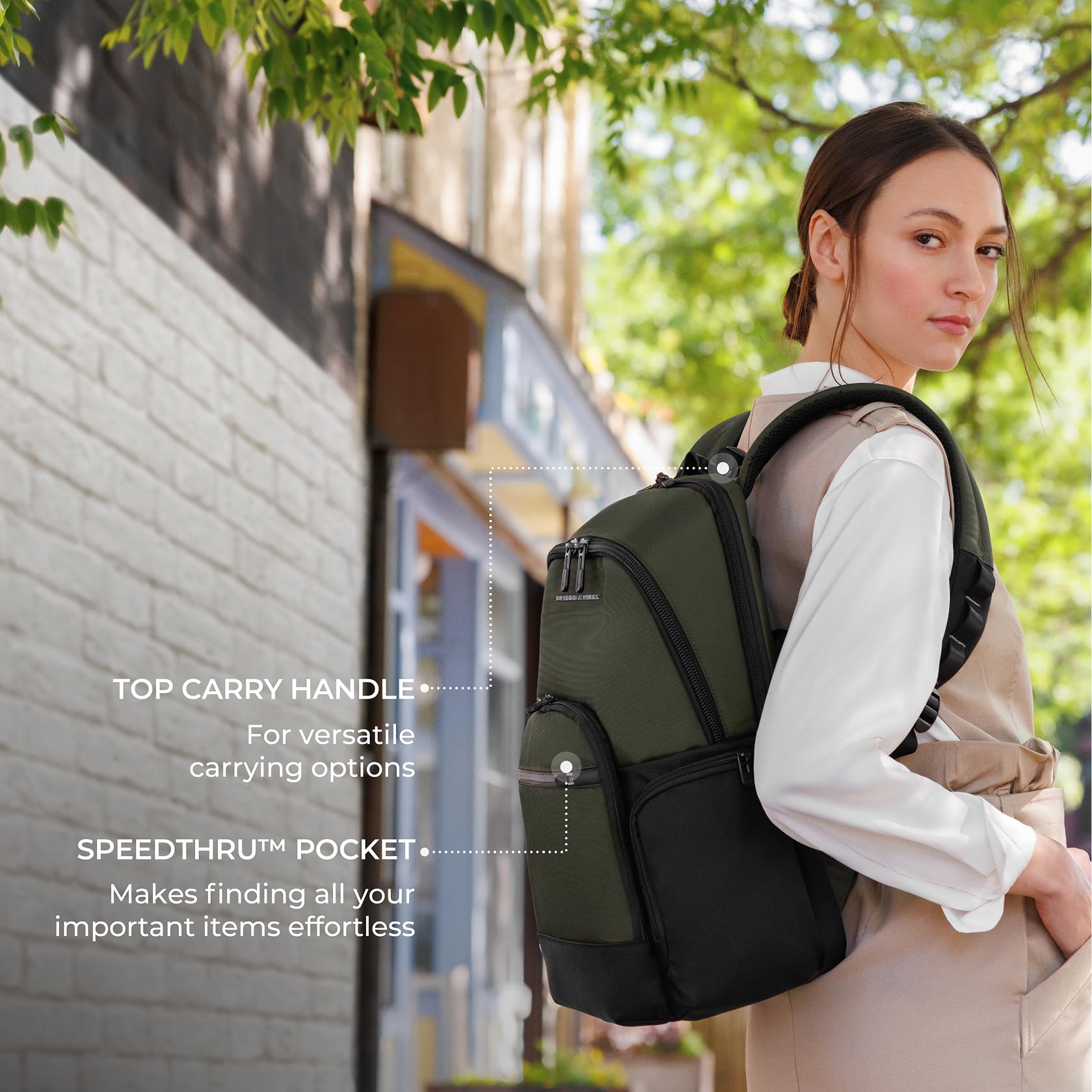 Briggs & Riley Medium Expandable Briefcase - Laptop Bag for Work & Travel, Briefs for Men & Women, Includes Shoulder Strap, Self-Repairing Zippers, Fits up to 15" Computer - HTA Collection, Black Gsupps Australia