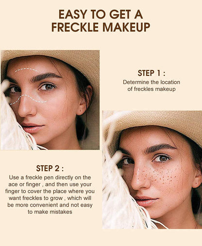 Freckle Pen 4 Colors Available, Natural Lifelike Freckle Makeup Pen, Waterproof Long Lasting Quick Dry - Light Brown, Natural Coffee, Chestnut, Dark Brown Equusecured