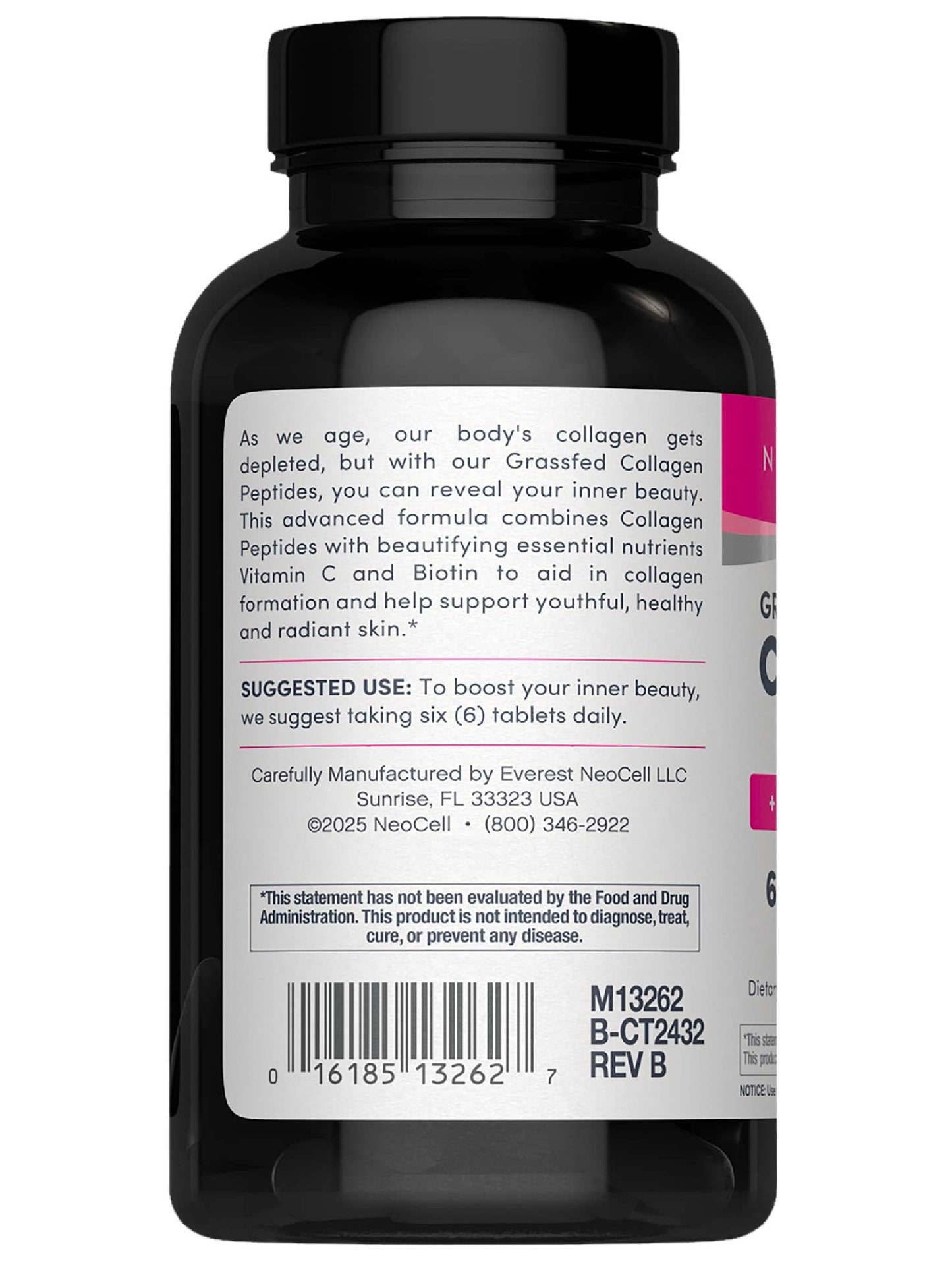 NeoCell Collagen Peptides Pills | 270 Caplets | with Vitamin C and Biotin | Grass Fed Bovine | Hair, Skin, & Nails | for Women and Men NeoCell