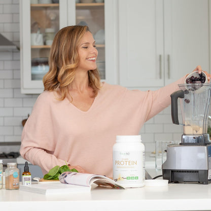 BRAINMD Dr Amen OMNI Protein Vanilla - 2.38 lbs - Plant-Based Protein Powder - Promotes Energy & Exercise Recovery - Vegan, Vegetarian, Sugar Free, Gluten Free - 30 Servings