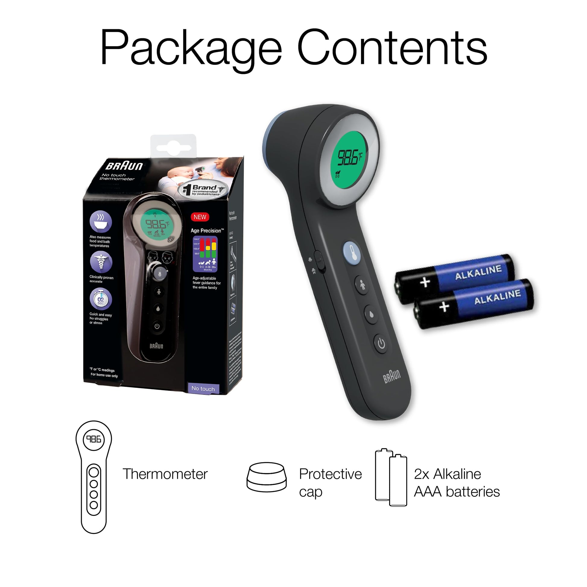 Braun No Touch and Forehead Thermometer - Touchless Thermometer for Adults, Babies, Toddlers & Kids, Color-Coded Fever Guidance, Fast, Reliable, and Accurate Results Gsupps Australia