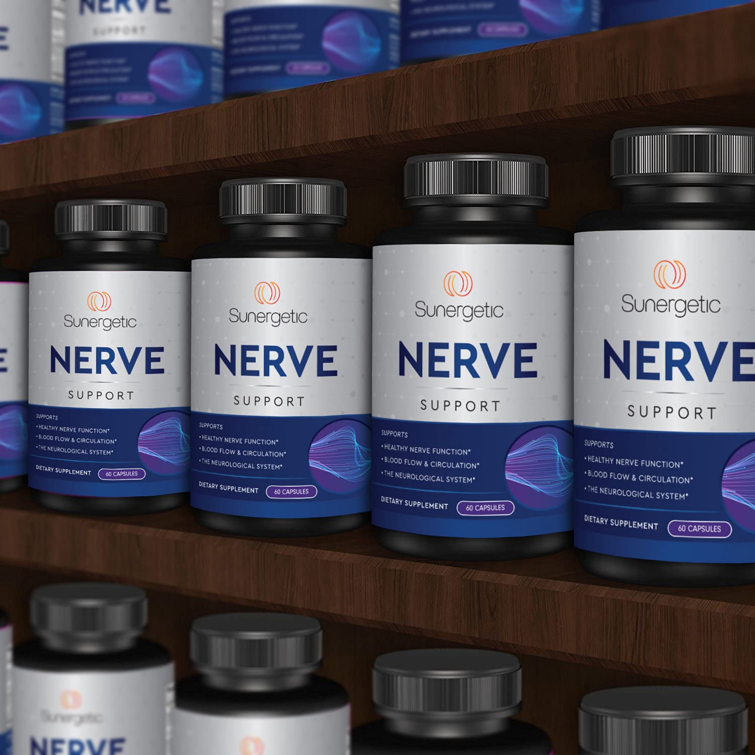 Premium Nerve Support Supplement – with Alpha Lipoic Acid (ALA) 600 mg, Acetyl-L-Carnitine (ALC) & Benfotiamine - Nerve Support Formula for Healthy Circulation, Feet, Hands & Toes - 60 Capsules Sunergetic buy australia supplements