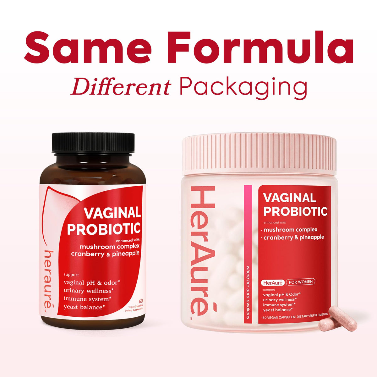 HerAure Vaginal Probiotics for Women - pH Balance, Healthy Vaginal Odor, Vaginal Flora, Yeast Balance, Women Probiotics and Prebiotics, Immune Support HerAuré