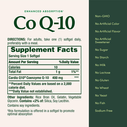 Natures Bounty Co Q-10 400mg, 39 Rapid Release Softgels Gsupps Australia