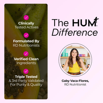HUM Hair Strong Daily Hair Growth Gummies with Biotin, Zinc, Vitamin B12 to Support Growth, Folic Acid & Vitamin B12 Gummy Vitamins for Healthy Hair Support for Women and Men, 60 Gummies