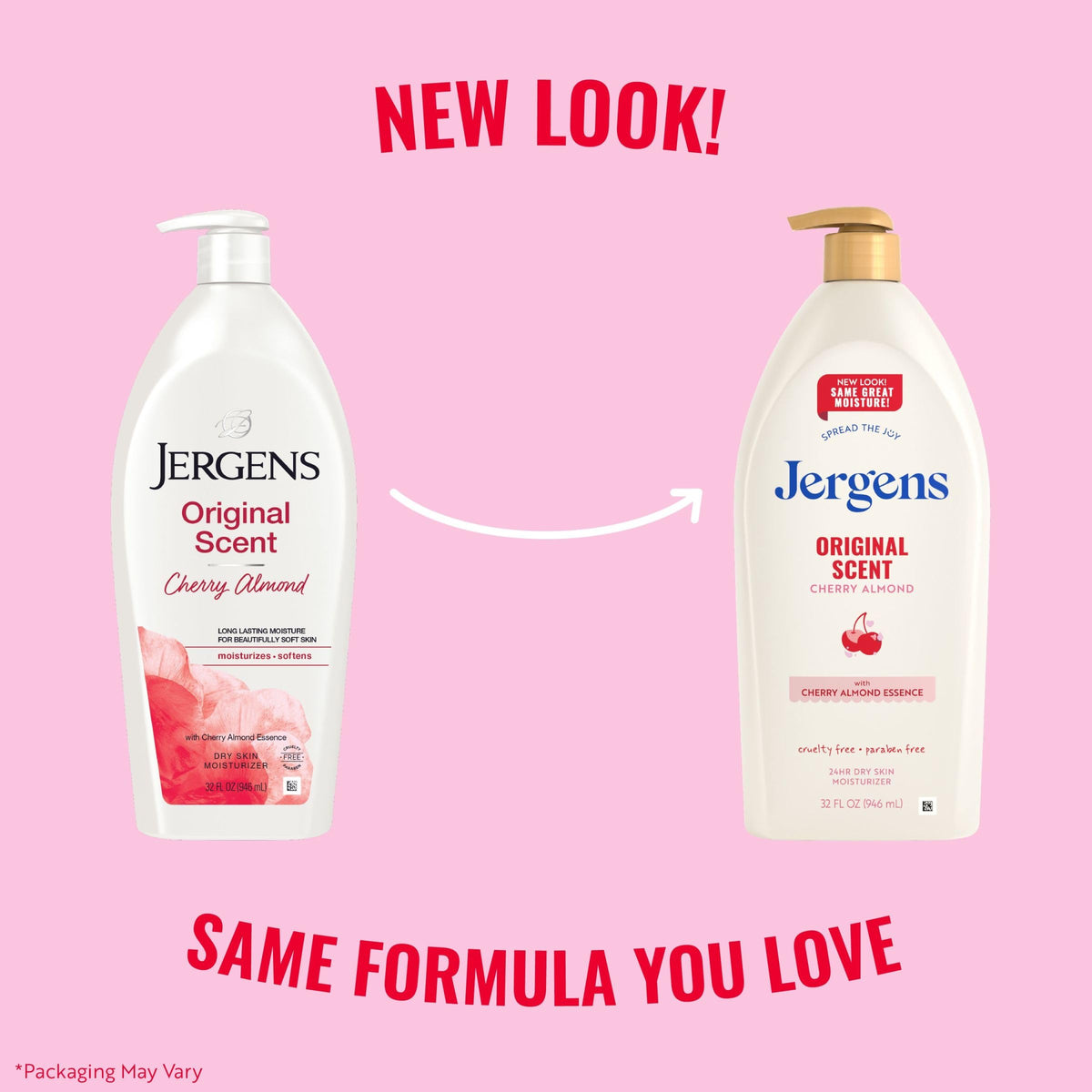 Jergens Cherry Almond Hand & Body Lotion, Dry Skin, 32 fl oz Jergens