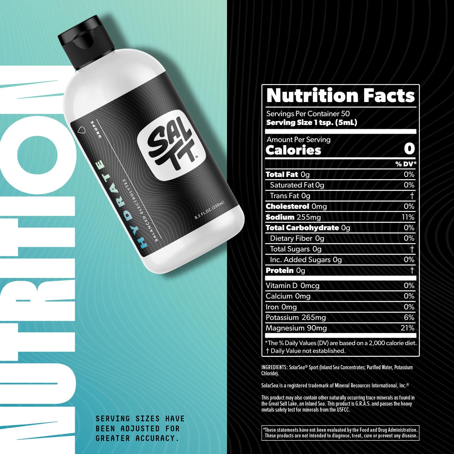 SALTT - Hydrate (8.3 oz) - Electrolytes Drops - Energy Boost - Sodium, Potassium, Magnesium, Zinc, Copper - Unflavored - Ultra Low Carb - Zero Sugar, Vegan, Gluten Free, Non GMO - By Keto Chow Keto Chow buy australia supplements