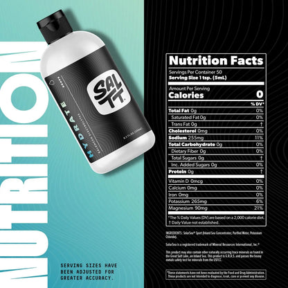 SALTT - Hydrate (8.3 oz) - Electrolytes Drops - Energy Boost - Sodium, Potassium, Magnesium, Zinc, Copper - Unflavored - Ultra Low Carb - Zero Sugar, Vegan, Gluten Free, Non GMO - By Keto Chow Keto Chow