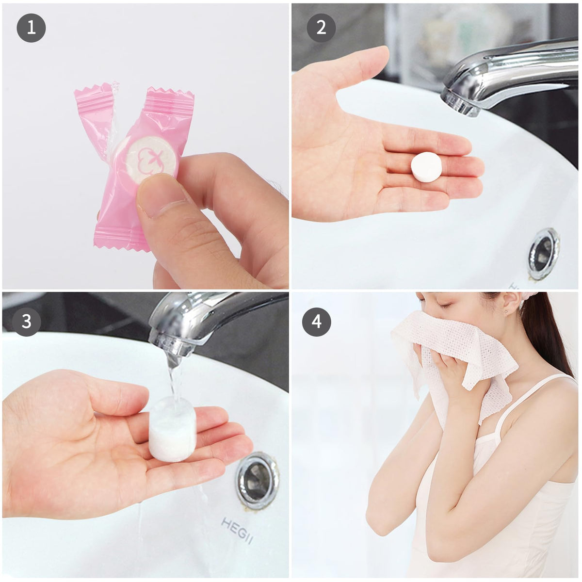 Compressed Towel - 100 PCS Mini Tablets Disposable Portable Face Towel,Soft Classycoo