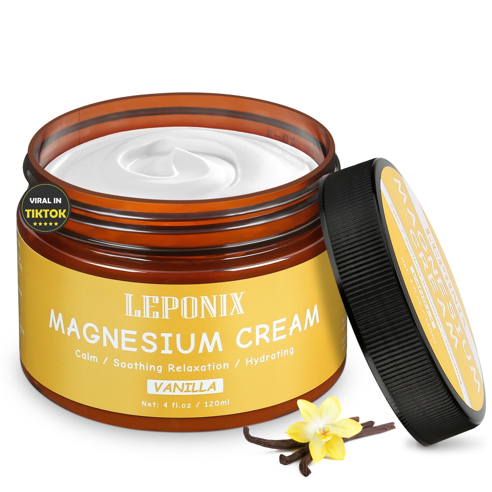Magnesium Cream for Sleep & Muscle Recovery - Soothing Topical Magnesium Lotion for Leg Cramps, Joint Comfort, Pain Relief - Relaxing Magnesium Body Butter for Men Women Kids (120ml, Vanilla) LEPONIX buy australia supplements