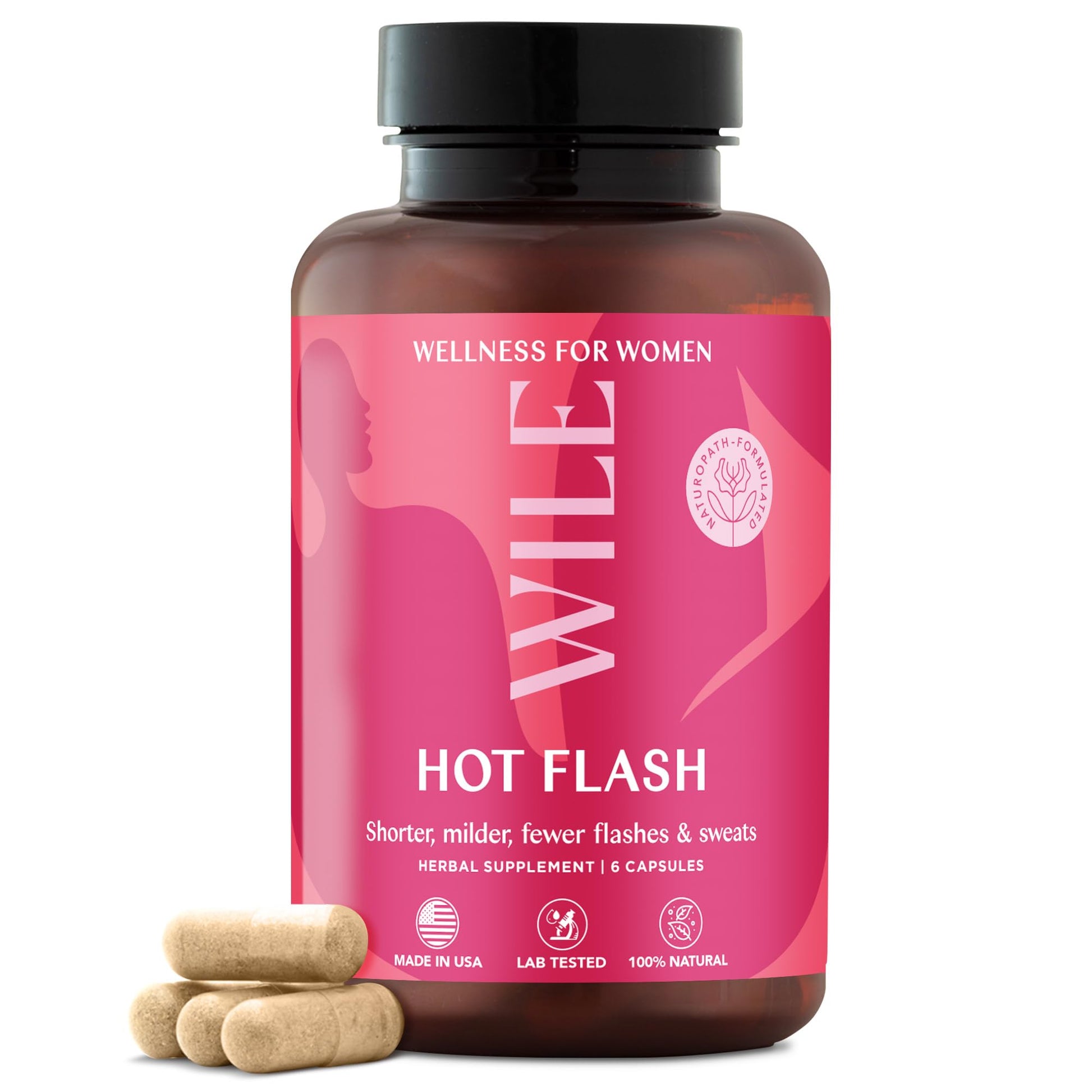 WILE Menopause and Perimenopause Supplements for Women - Hot Flashes and Night Sweats Relief with Kudzu Root - Premenopause Support for Stress, Hot Flash, Hormone Balance & Restful Sleep, 30 Servings WILE buy australia supplements