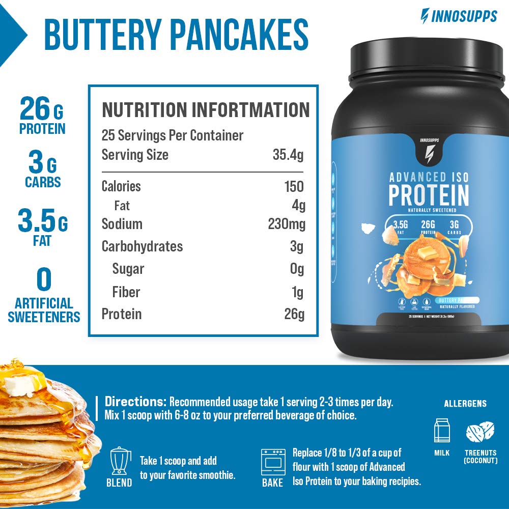 InnoSupps Advanced Iso Protein | 100% Whey Isolate Protein Powder | No Artificial Sweeteners| Low Fat, Low Carbs | 25g of Protein | Hormone Free, Gluten Free, Soy Free |(Caramel Coconut Cookie)