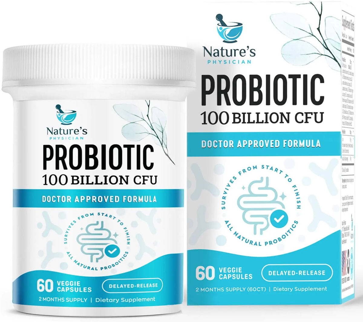 Nature's Physician Probiotics - 100 Billion CFU Per Capsule - 16 Strains + Prebiotics - Best Probiotic Supplement for Women & Men - Supports Immune, Nature's Physician