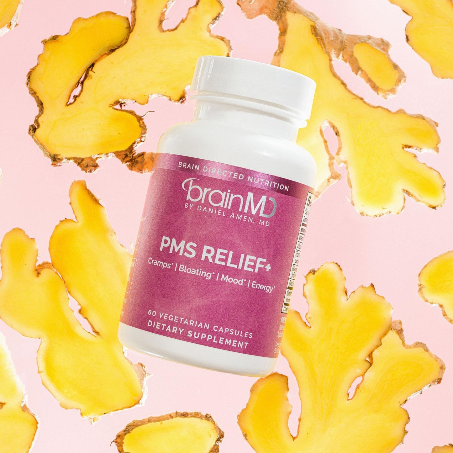 BRAINMD PMS Relief - 60 Capsules | Natural Support, Menstrual Comfort