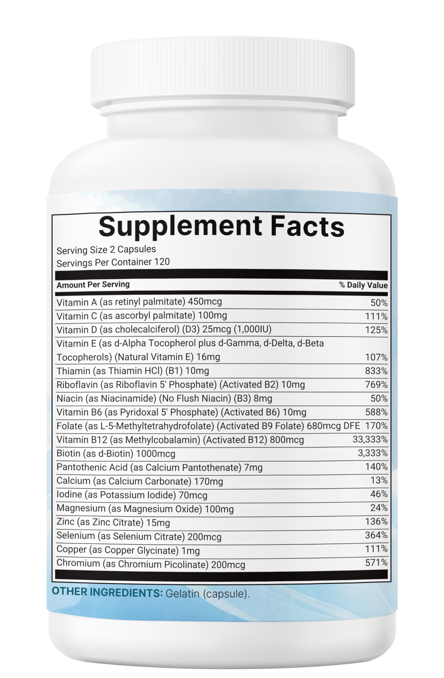 Micro Ingredients Pure Methylated Multivitamin, 240 Capsules | 19-in-1 Formula with Vitamins C, D, B12, Folate, Magnesium Micro Ingredients